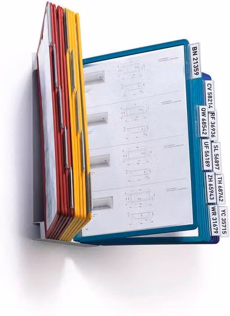 Durable 20 Panel A4 Colour Coded Plastic Document Display Book in Multicolour