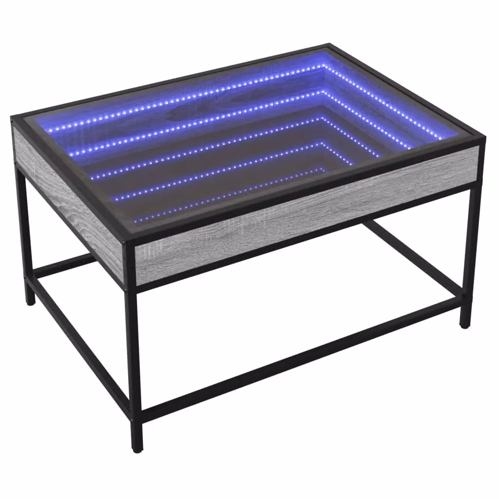 Berkfield Home Infinity LED Coffee Table in Grey Sonoma, W: 70 cm, D: 50 cm, H: 41 cm – 3