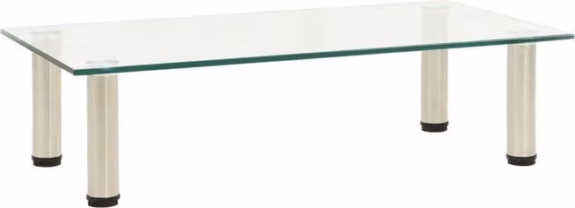 Berkfield Home Modern Transparent Tempered Glass TV Stand, W/D/H: 60 x 35 x 17 cm