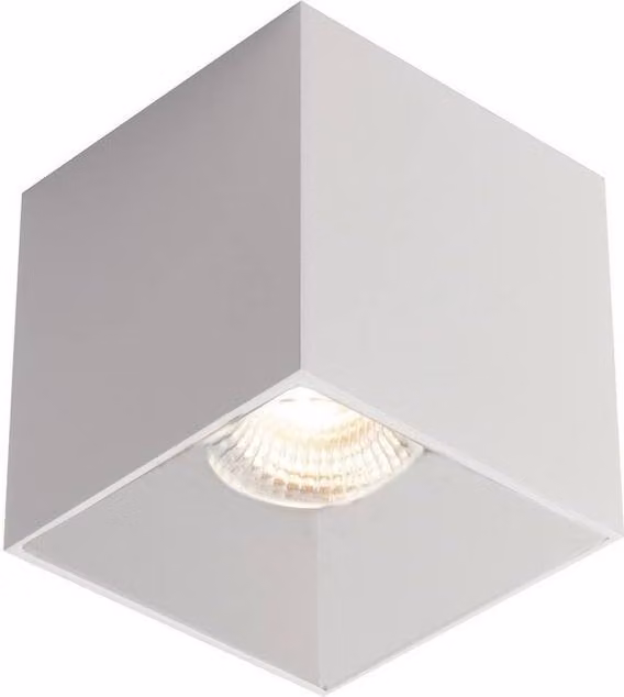 Netlighting Town Modern Square Surface Mounted Ceiling Lamp in White with GU10 Glass Shade