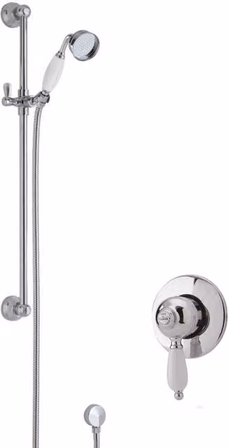 Balterley Traditional Concealed Manual Valve Slide Rail Shower Set in Chrome Silver