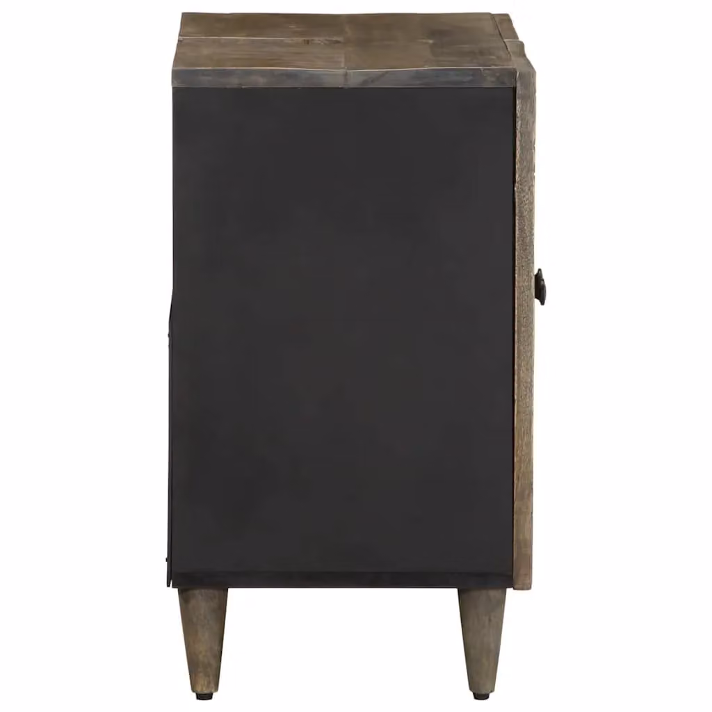 Berkfield Home Black Solid Mango Wood Wall Mounted Bathroom Sink Cabinet W/D/H: 62 x 33 x 58 cm – 3