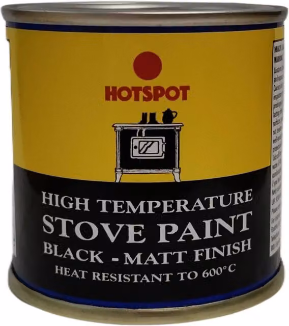 Hotspot Matt Black Stove Paint for Fireplaces and Log Burners, 100ml