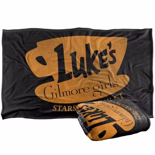 Warner Bros. Gilmore Girls Luke's Coffee Logo Super Soft Fleece Throw Blanket, Multicolour, W: 91 cm, D: 147 cm