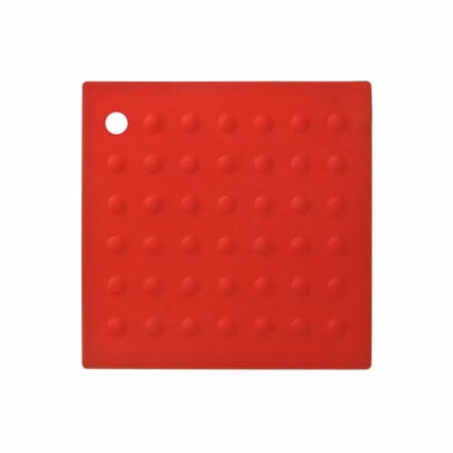 Premier Housewares Zing Round Silicone Non-Slip Trivet with Hanging Loop, Red
