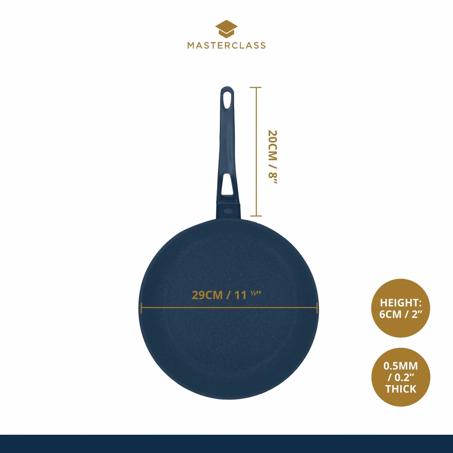 MasterClass Non-Stick Cast Aluminium Frying Pan, 28 cm, Black – 5