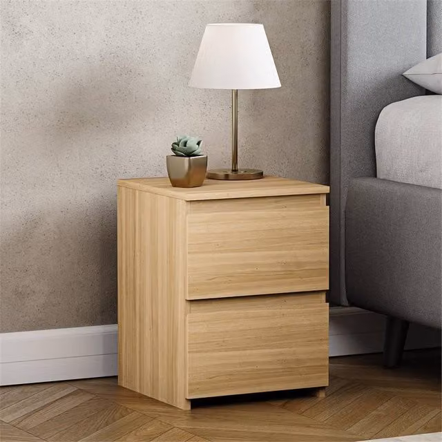 SPETLEK 2 Drawer Pine Bedside Chest of Drawers in Natural – 1