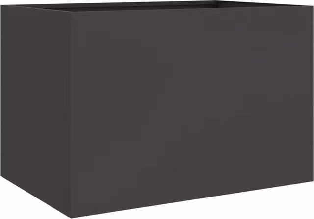 Berkfield Home Steel Planter Tub, Black, W: 62 cm, D: 40 cm, H: 39 cm