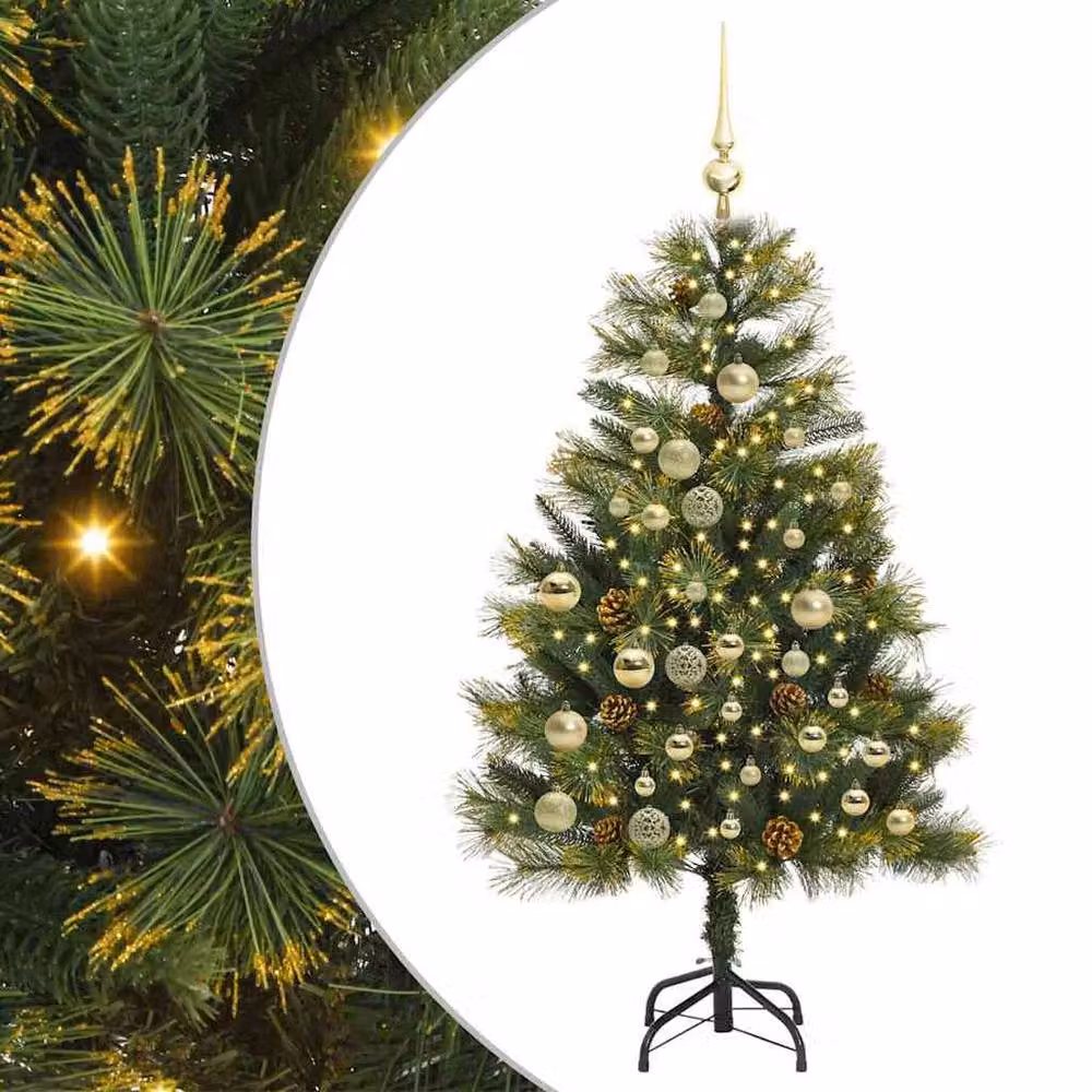Berkfield Home Realistic Artificial Hinged Christmas Tree with Cones, Green, Height: 120 cm – 3