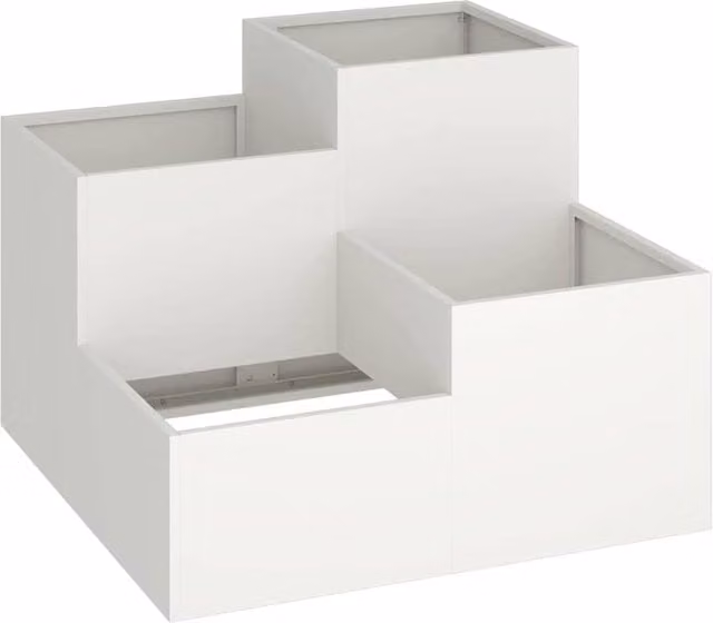 Berkfield Home White Steel Garden Planter Tub W/D/H: 80 x 80 x 60 cm – 1