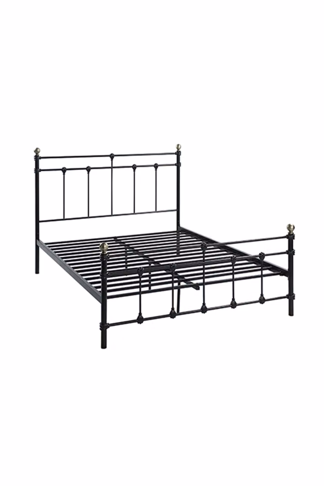 SlumberWorx Bayford Vintage Style Metal Bed Frame and 25cm Deep Pocket Memory Foam Hybrid Mattress in Black, Size: Single (90 x 190 cm) – 2