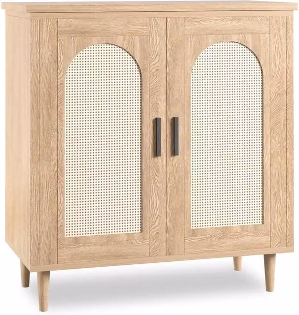 FORGEVIO Rattan Sideboard Buffet Cabinet in Brown