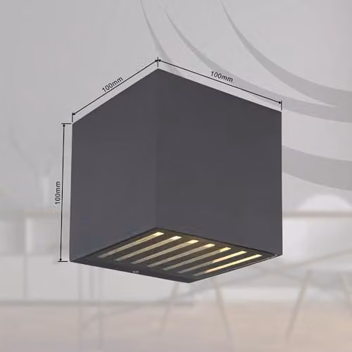 Globo Lighting Modern Up Down LED Outdoor Wall Lamp in Anthracite with Transparent Glass Shade IP54 – 6