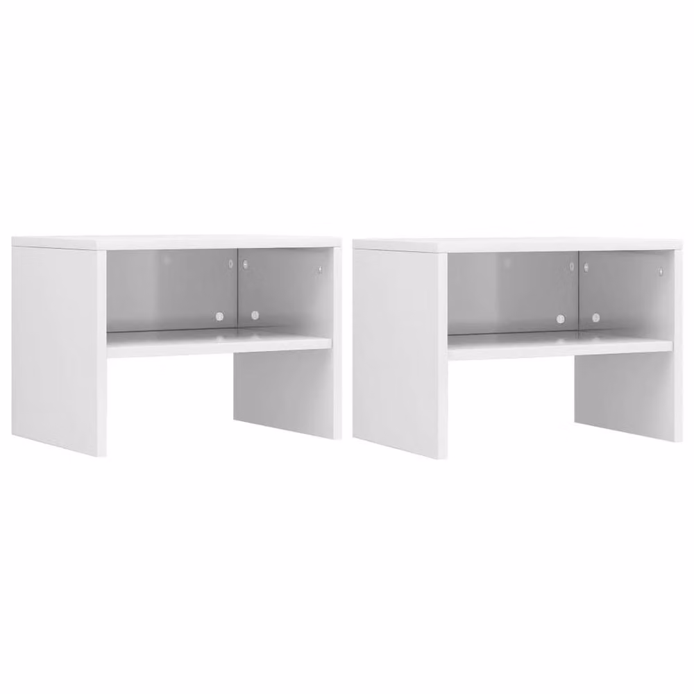 Berkfield Home Set of 2 High Gloss White Bedside Cabinets in Engineered Wood W/D/H: 40 x 30 x 30 cm – 2