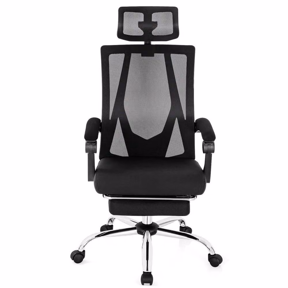 NESTLUNE Comfort Executive Office Chair in Black with Headrest and Height Adjustment – 5