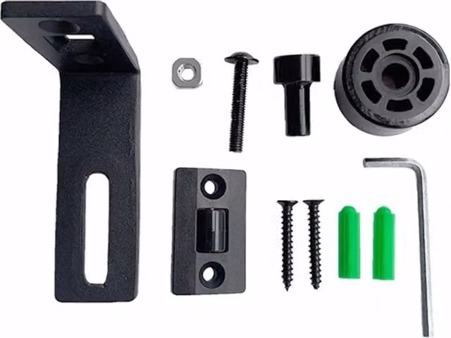 NESTLUNE Adjustable Floor Guide for Sliding Barn Door Bottom in Matt Black, W: 520 mm, L: 10000 mm