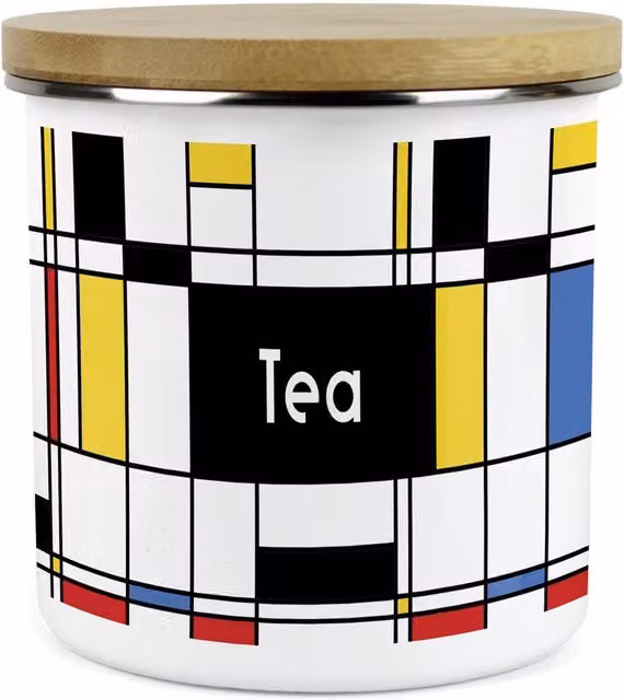 Purely Home Retro Design Large Kitchen Storage Canister in White and Multicolour