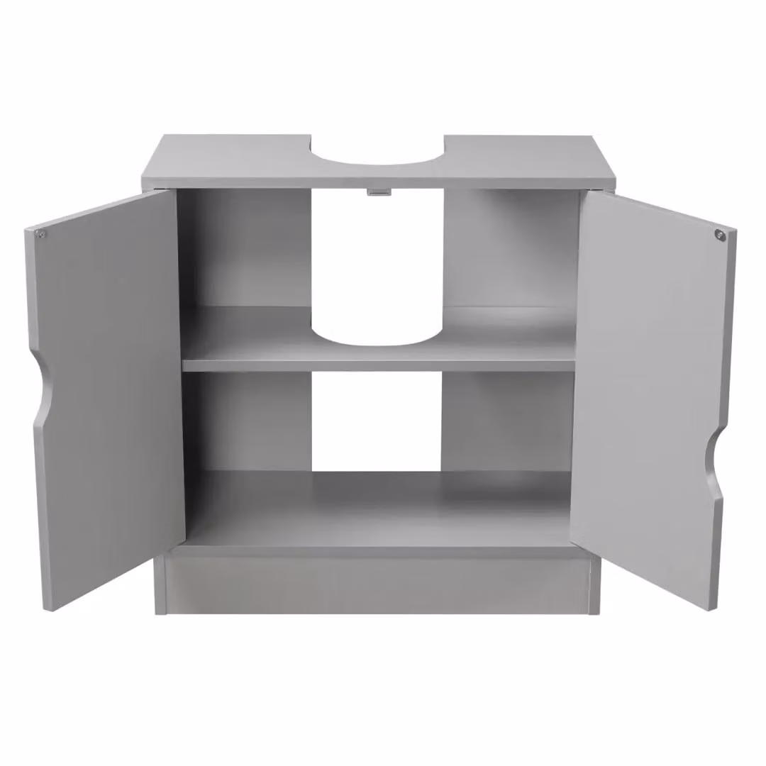 EONLION Flaminio Partial Pedestal Bathroom Vanity with Storage Cabinet in Grey – 2