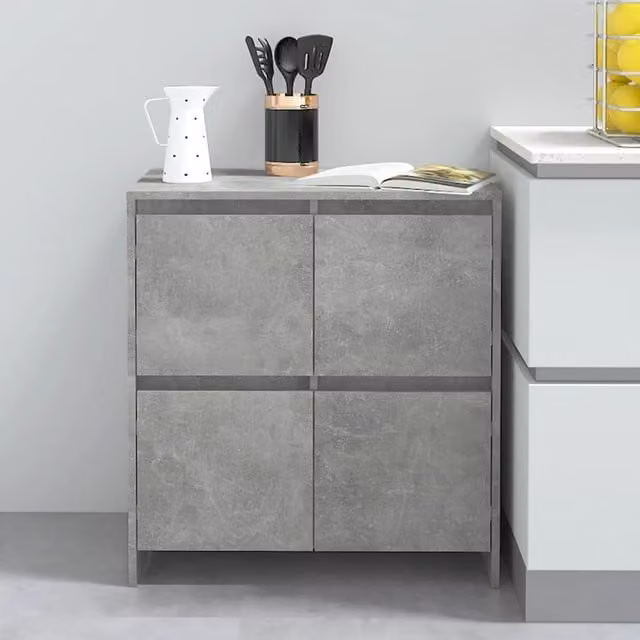 Berkfield Home Concrete Grey Sideboard in Engineered Wood, W/D/H: 70 x 41 x 75 cm – 1