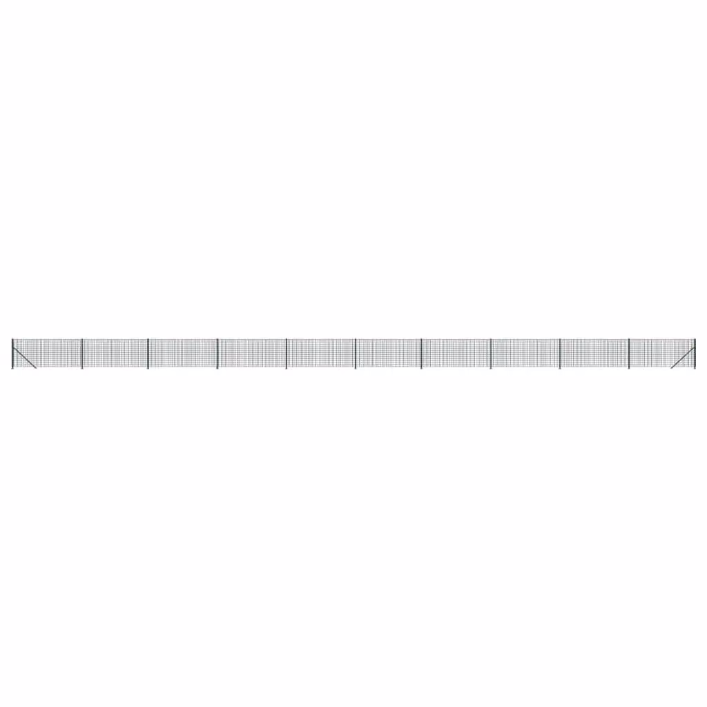 Berkfield Home PVC Coated Green Wire Mesh Fence with Flange, W: 0.8 m, L: 25 m – 2