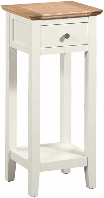 FORGEVIO Small Retro Side Table in Off-White Solid Oak Wood – 1