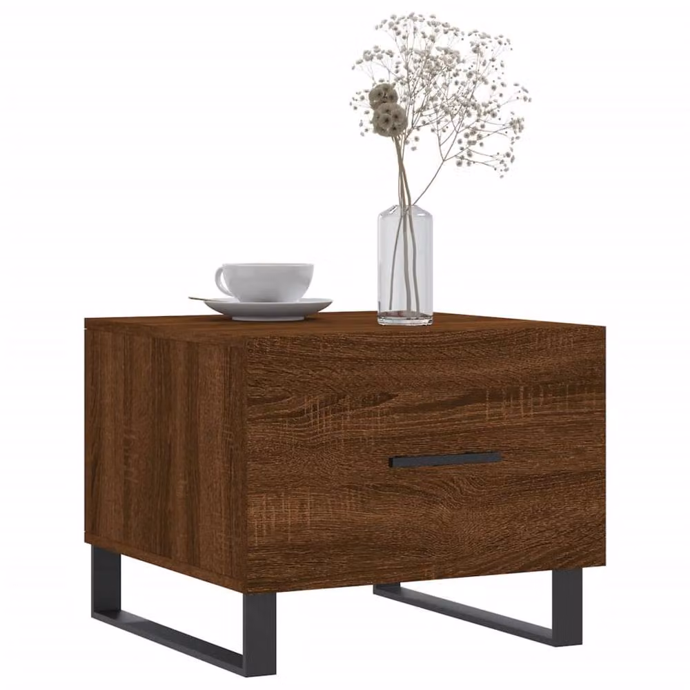 Berkfield Home Square Coffee Table in Brown Oak, W/D/H: 50 x 50 x 40 cm – 3