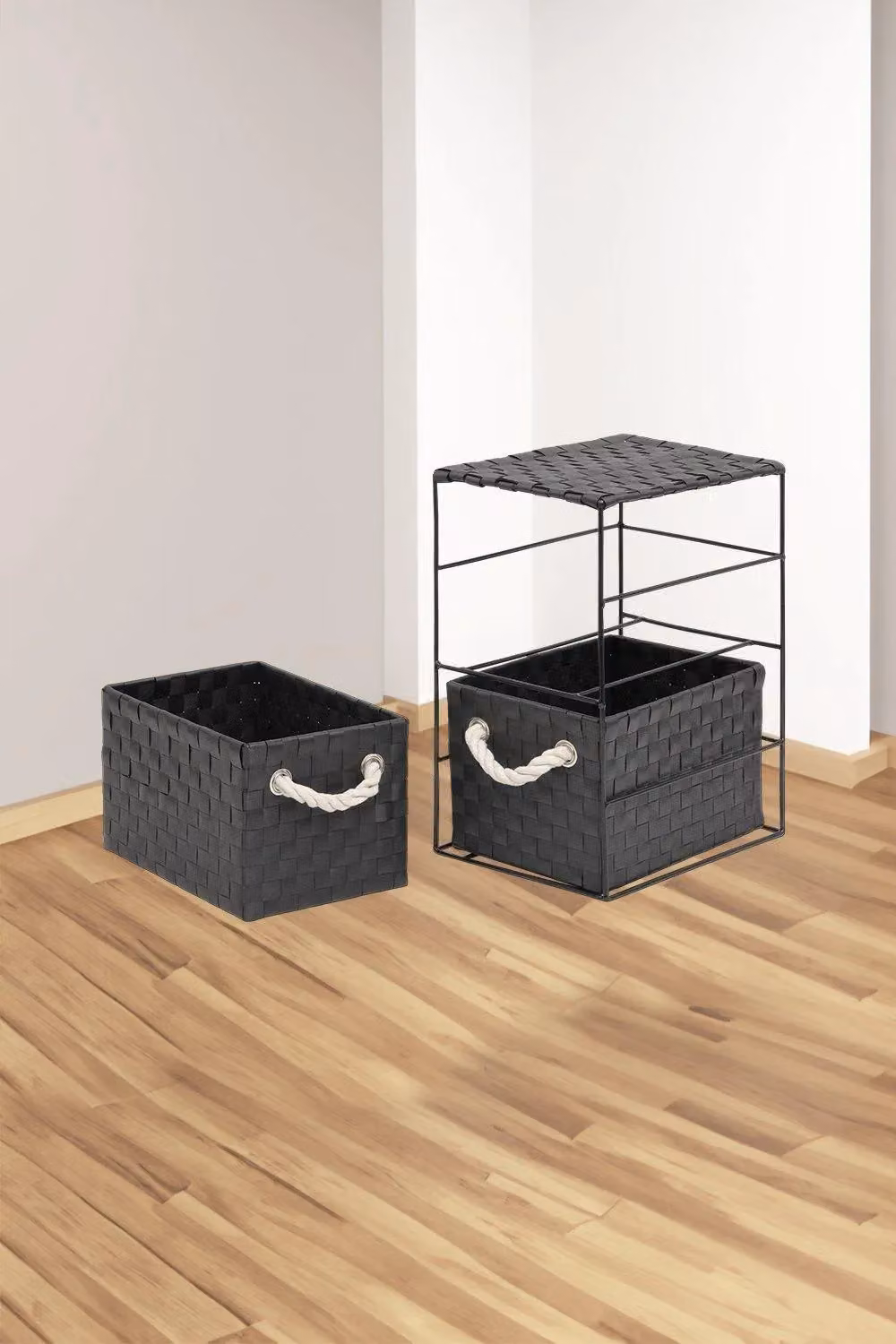 Arpan 2 Drawer Storage Cabinet Unit in Black, W/D/H: 18 x 25 x 33 cm – 3
