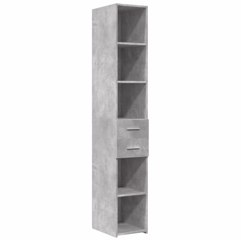 Berkfield Home Modern Highboard in Concrete Grey, W/D/H: 30 x 42.5 x 185 cm
