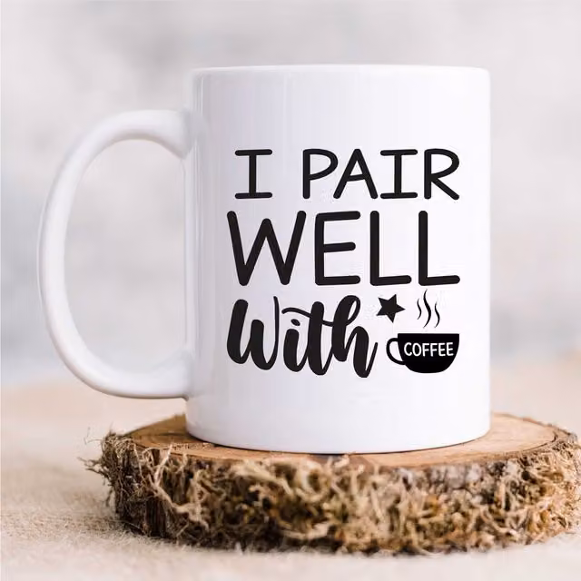 60 SECOND MAKEOVER Pair Well With Coffee Mug in White Ceramic