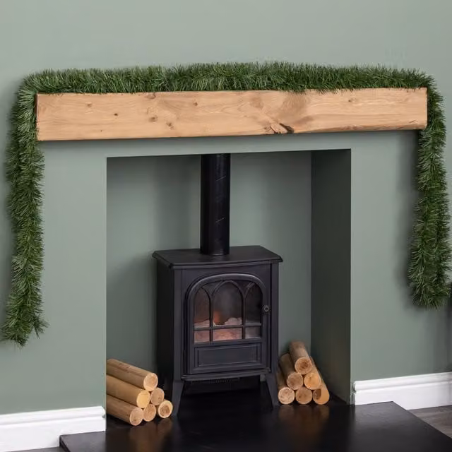 Samuel ALEXANDER Green Fine Cut Christmas Garland Tree Decoration, 6m x 10cm
