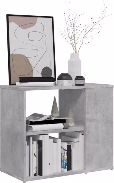 Berkfield Home Side Cabinet in Concrete Grey, W/D/H: 60 x 30 x 50 cm