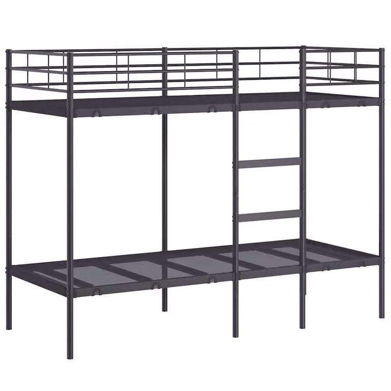 Berkfield Home Metal Small Single Bunk Bed in Black