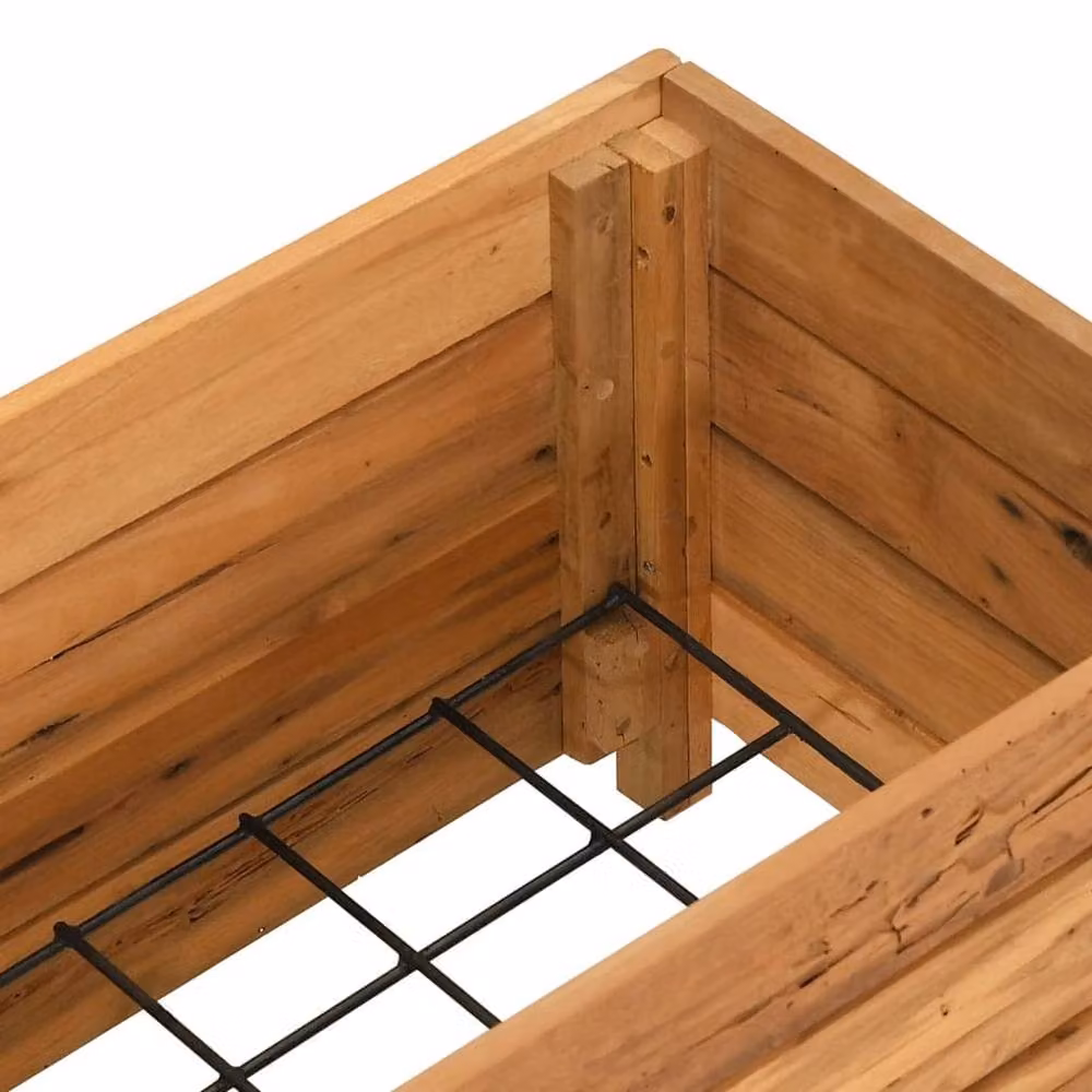Berkfield Home Raised Bed in Brown Solid Wood and Steel, W/D/H: 100 x 40 x 38 cm – 3