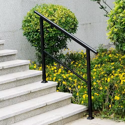 Gr8 Garden Adjustable Black Steel Outdoor Mobility Handrail for 1-4 Steps – 2