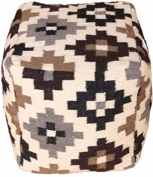 Kaikoo Ikat Wool Cube in Beige – 1