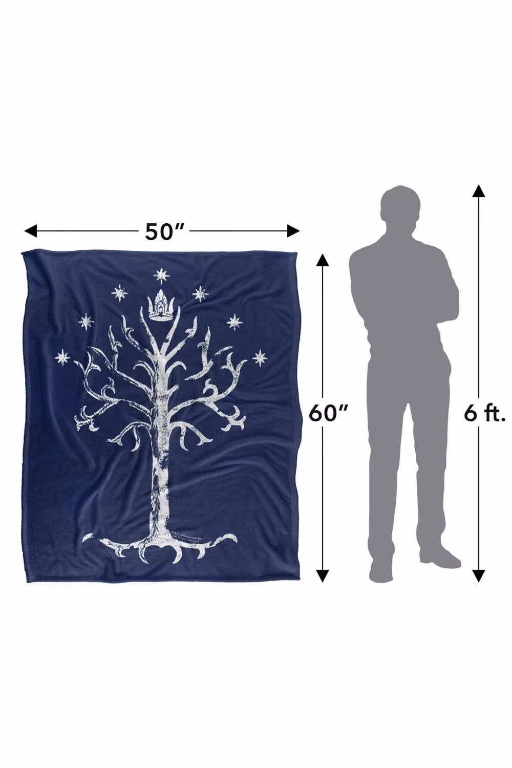 LOGOVISION Lord of the Rings Return of the King Tree of Gondor Super Soft Silky Touch Fleece Throw Blanket, Multicolour, W: 127 cm, D: 152 cm – 7