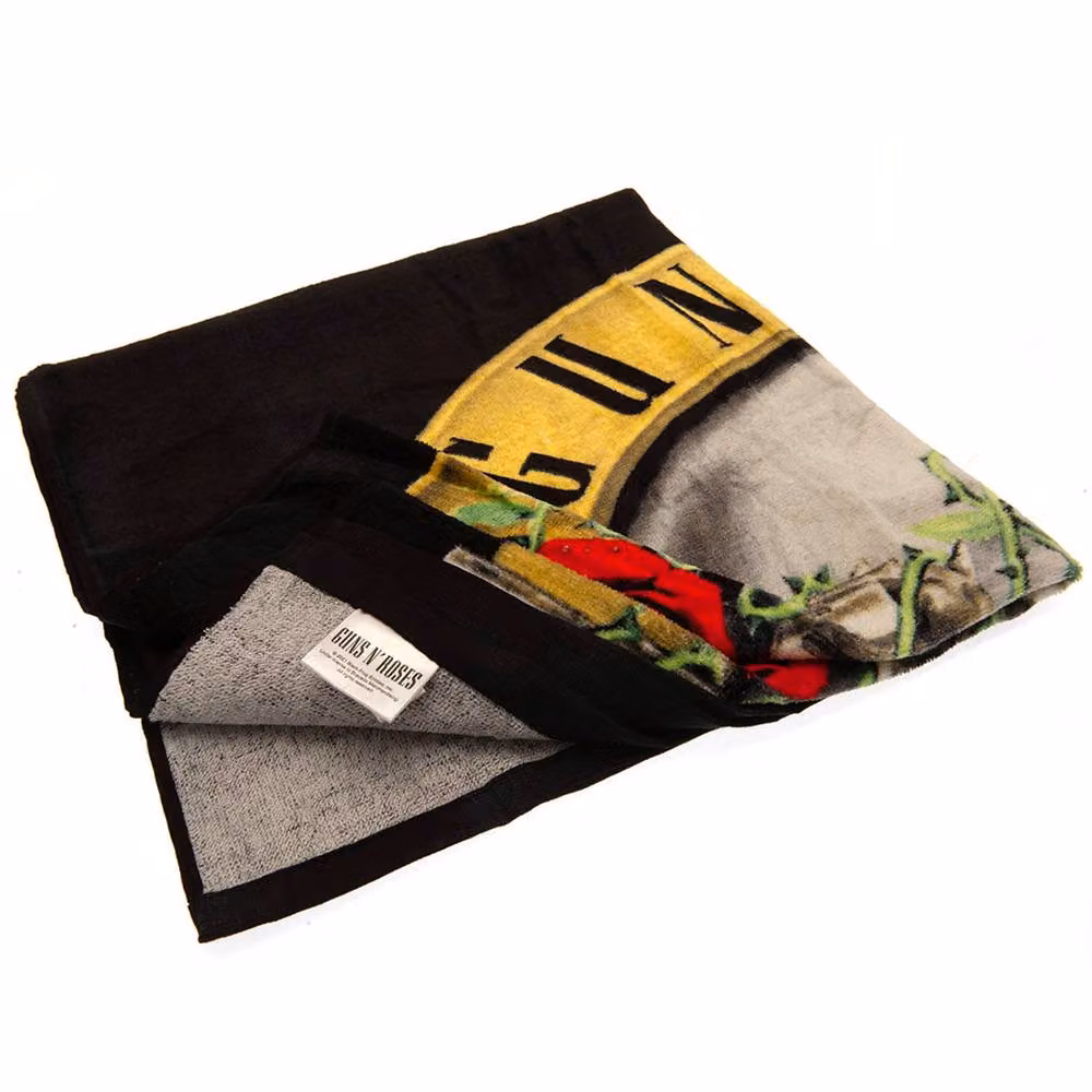 Guns N' Roses Crest Beach Towel in Black Cotton Terry Velour