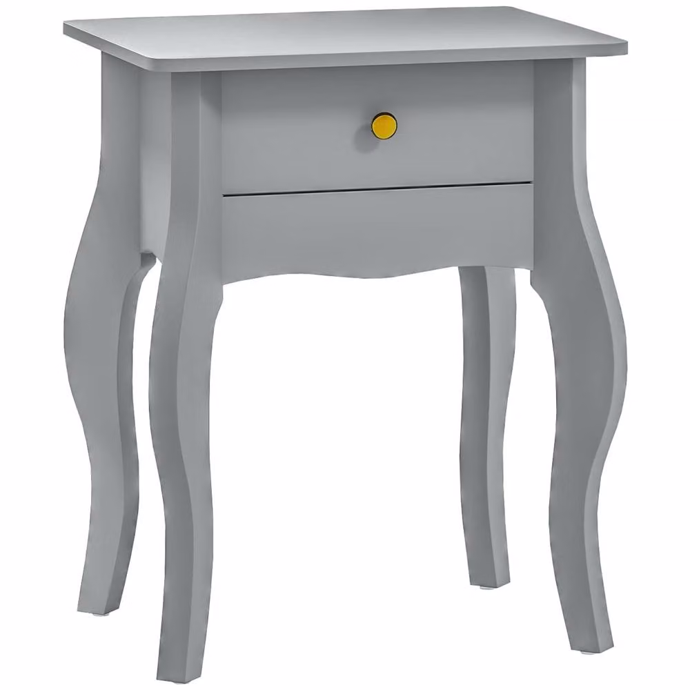 Wyld Haus Noha Grey and Gold French Style Side Table with Drawer W/D/H: 45 x 35 x 55 cm – 2