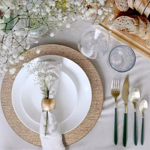 Argon Tableware Gold Rib Design Melamine Charger Plates, Pack of 6, Diameter: 33 cm – 2