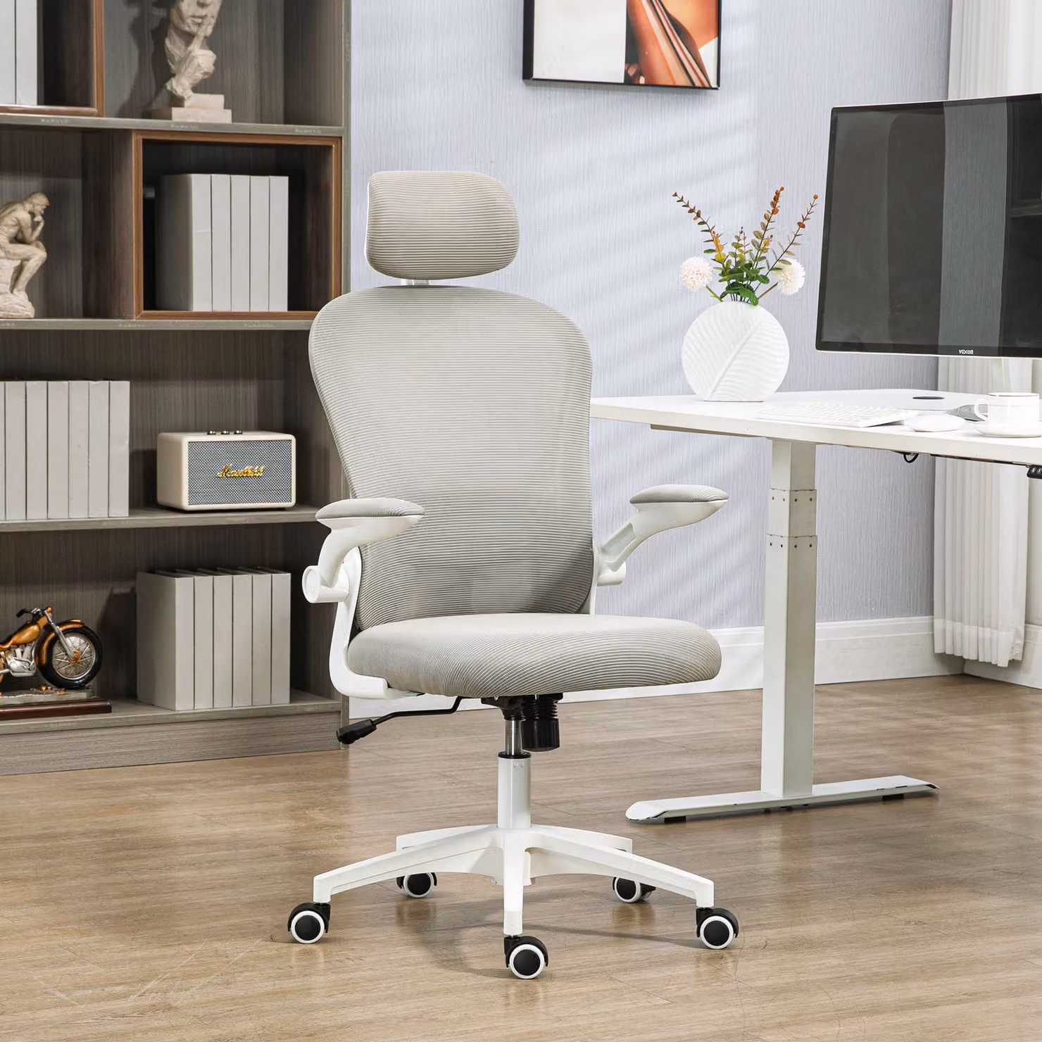 Vinsetto Multi-Adjustable Ergonomic Office Chair with Headrest and Lumbar Support, Grey – 2