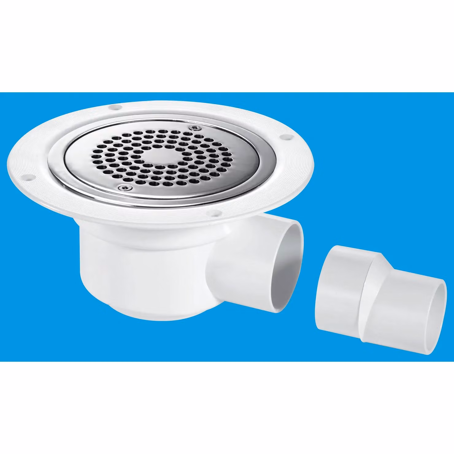 McAlpine TSG50-ANTI/LIG 50mm White Plastic Horizontal Water Seal Trapped Gully with Clamp Ring and Cover – 2