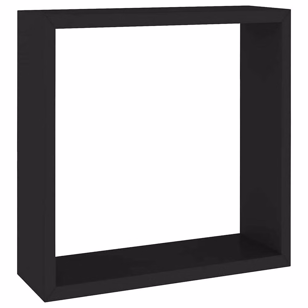 Berkfield Home Set of 3 Black MDF Wall Mounted Cube Shelves – 6