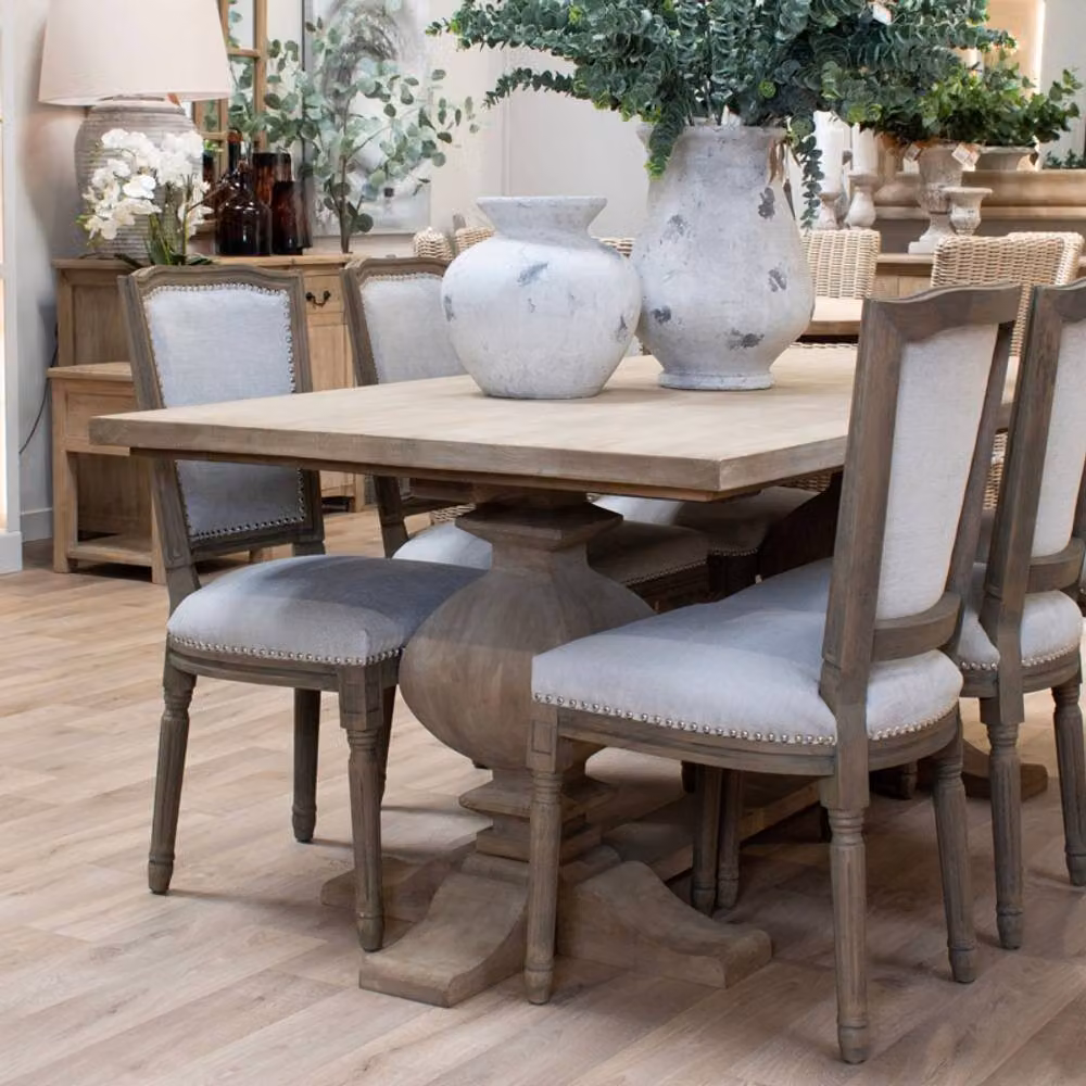 Lemon Pavilion Furniture and Decor Ripley Dining Chair in Grey Fabric and Rubberwood, W: 51 cm, D: 56 cm, H: 96 cm – 5