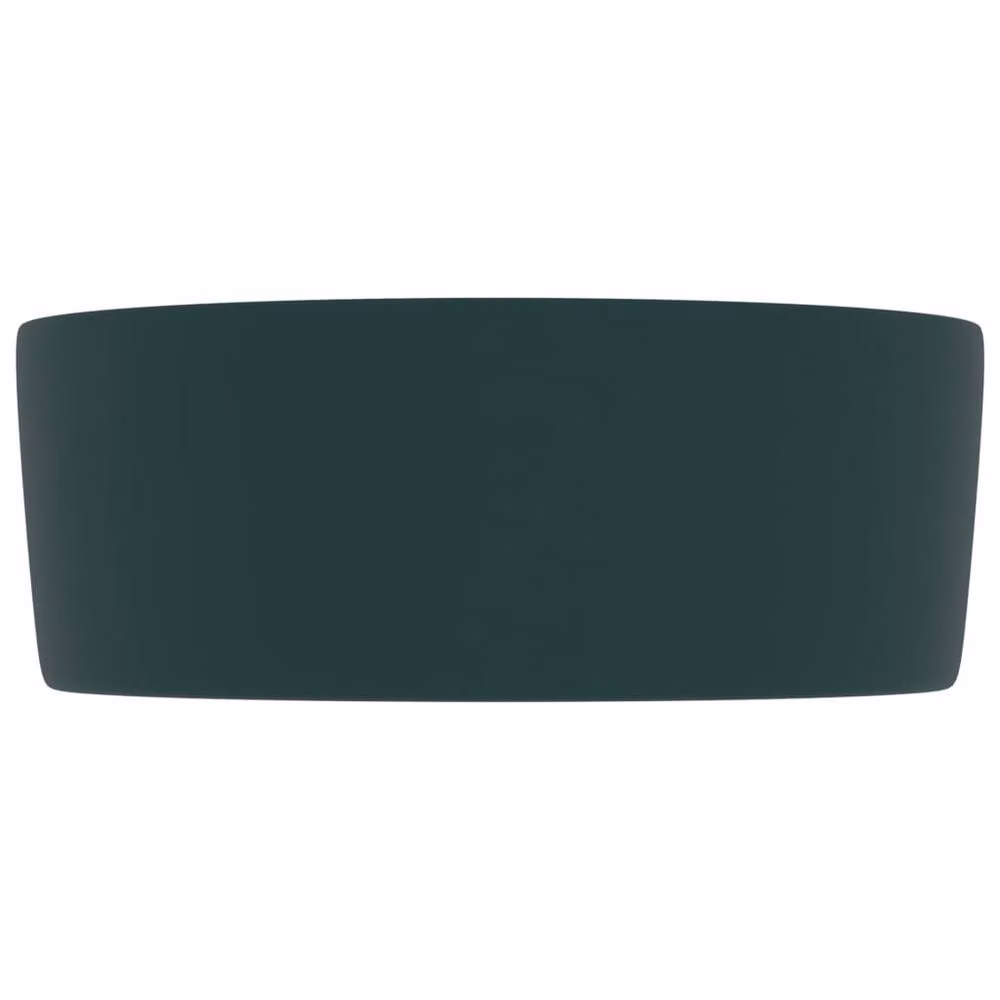 Berkfield Home Luxury Round Ceramic Countertop Wash Basin in Matt Dark Green, Diameter: 40 cm, Height: 15 cm – 3