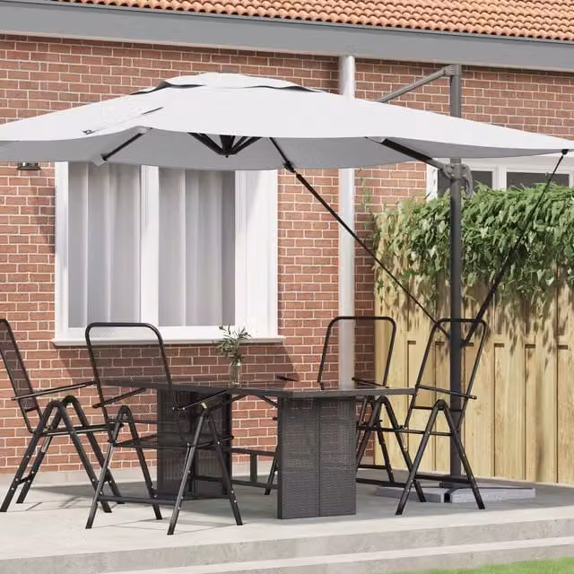 Berkfield Home Roma Cantilever Parasol in Sand with Aluminium Frame, W/D/H: 286 x 285 x 265 cm – 1