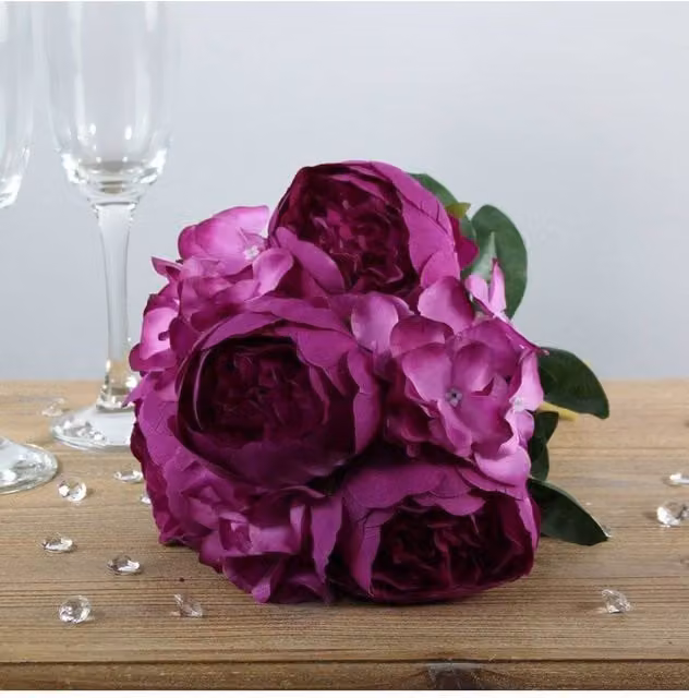 KDMD Arundel Romance Mixed Floral Bouquet in Purple, 28 cm, 2 Pack – 1