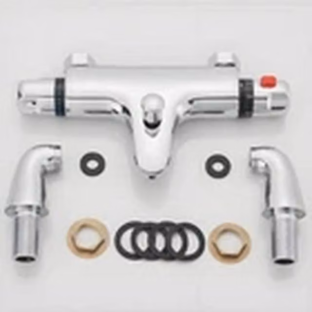 Havendro Modern Thermostatic Bath and Shower Mixer Tap Set in Chrome Silver