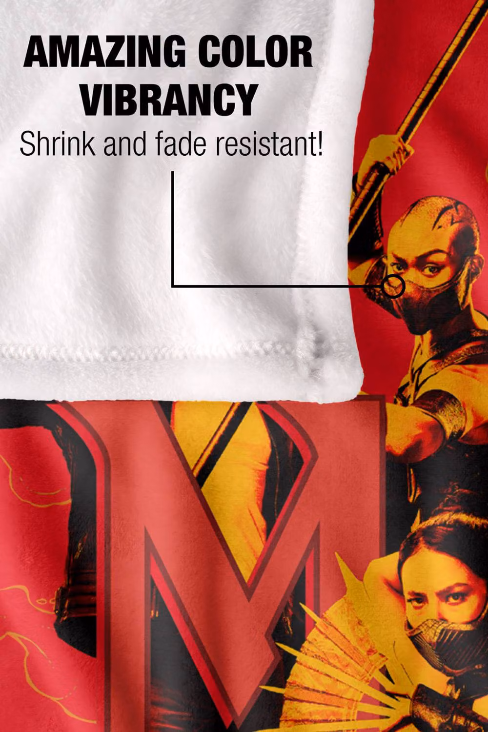 Warner Bros. Mortal Kombat 2 Fighters Cloud Silky Touch Extra Large Throw Blanket, Multicolour and Red – 4