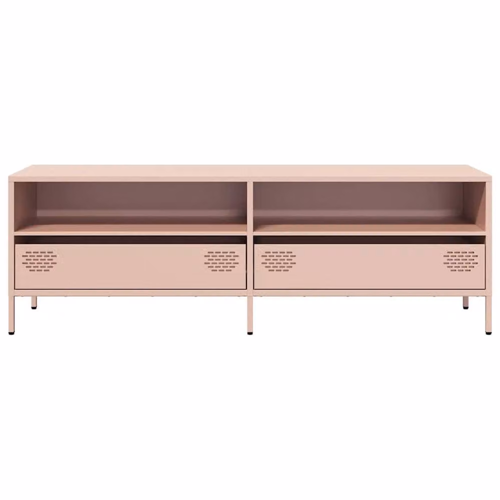 Berkfield Home Pink Industrial TV Cabinet in Matt Cold-rolled Steel, W: 135 cm, D: 39 cm, H: 43.5 cm – 4