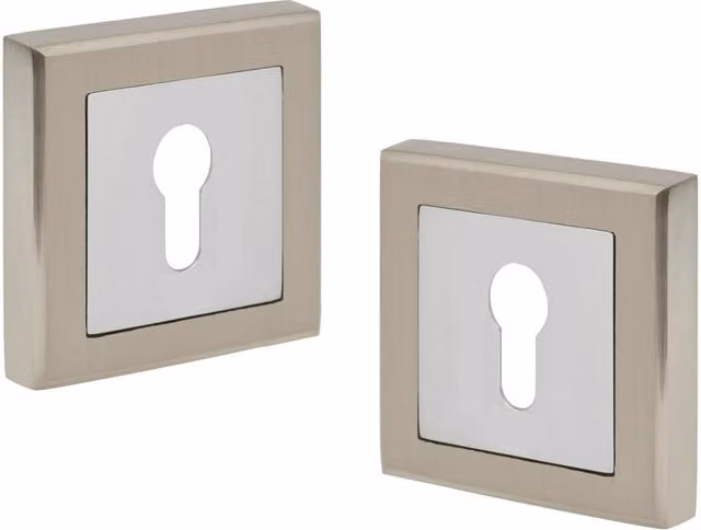 Golden Grace Key Hole On Square Rose Escutcheon in Chrome